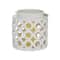 White Ceramic Contemporary Candle Holder Lantern, 8" x 8" x 9"